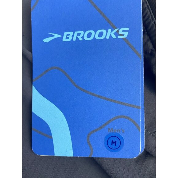 Brooks Mens Size Medium Cascadia 7” Shorts Asphalt Draw cord Flat Front Wicking - Picture 10 of 10